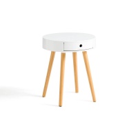 Маленький Круглый прикроватный столик Selisa единый размер белый LA REDOUTE INTERIEURS  фото, kupilegko.ru